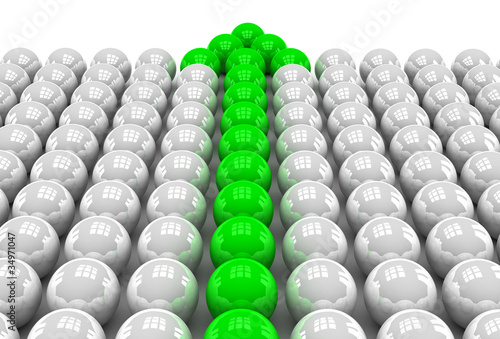 3d leader concept. White ba...