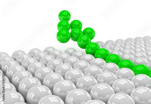 3d leader concept. White ba...