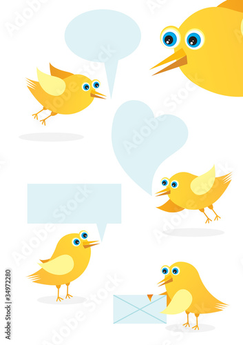 Speech bubble with cute bird