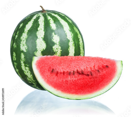 Watermelon and Slice isolated on a white background