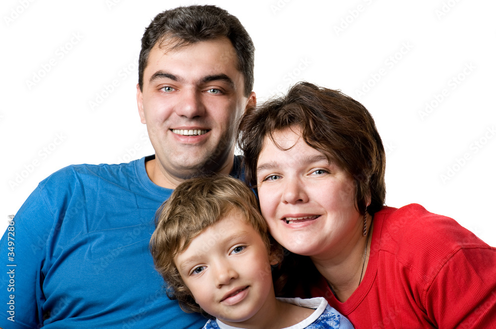Casual portrait of a young family