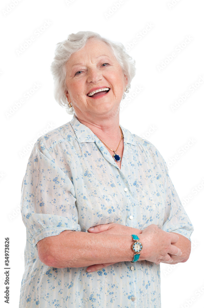 Happy senior old lady Stock Photo