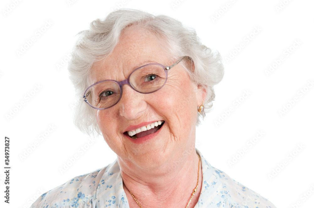 Laughing smiling aged woman Laughing smiling aged woman