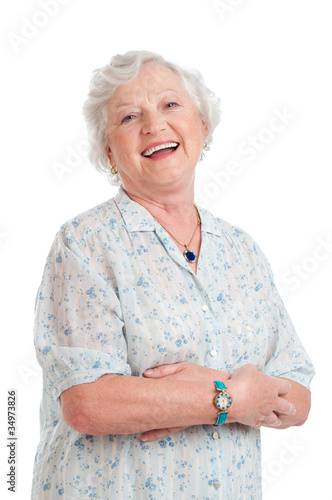 Obraz na plátně Happy senior old lady