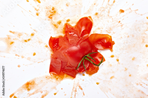 splattered splashed tomato vegetable food