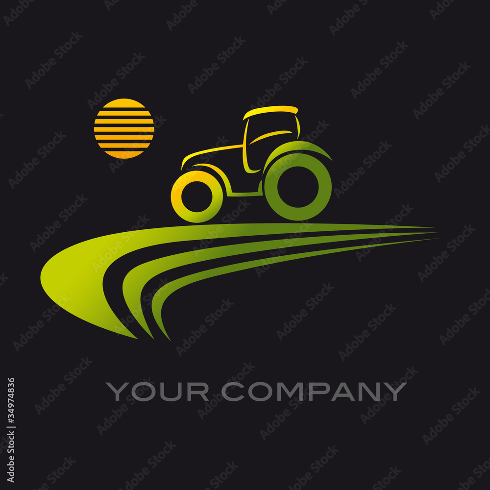 Obraz premium logo tracteur, tracteur, agriculteur