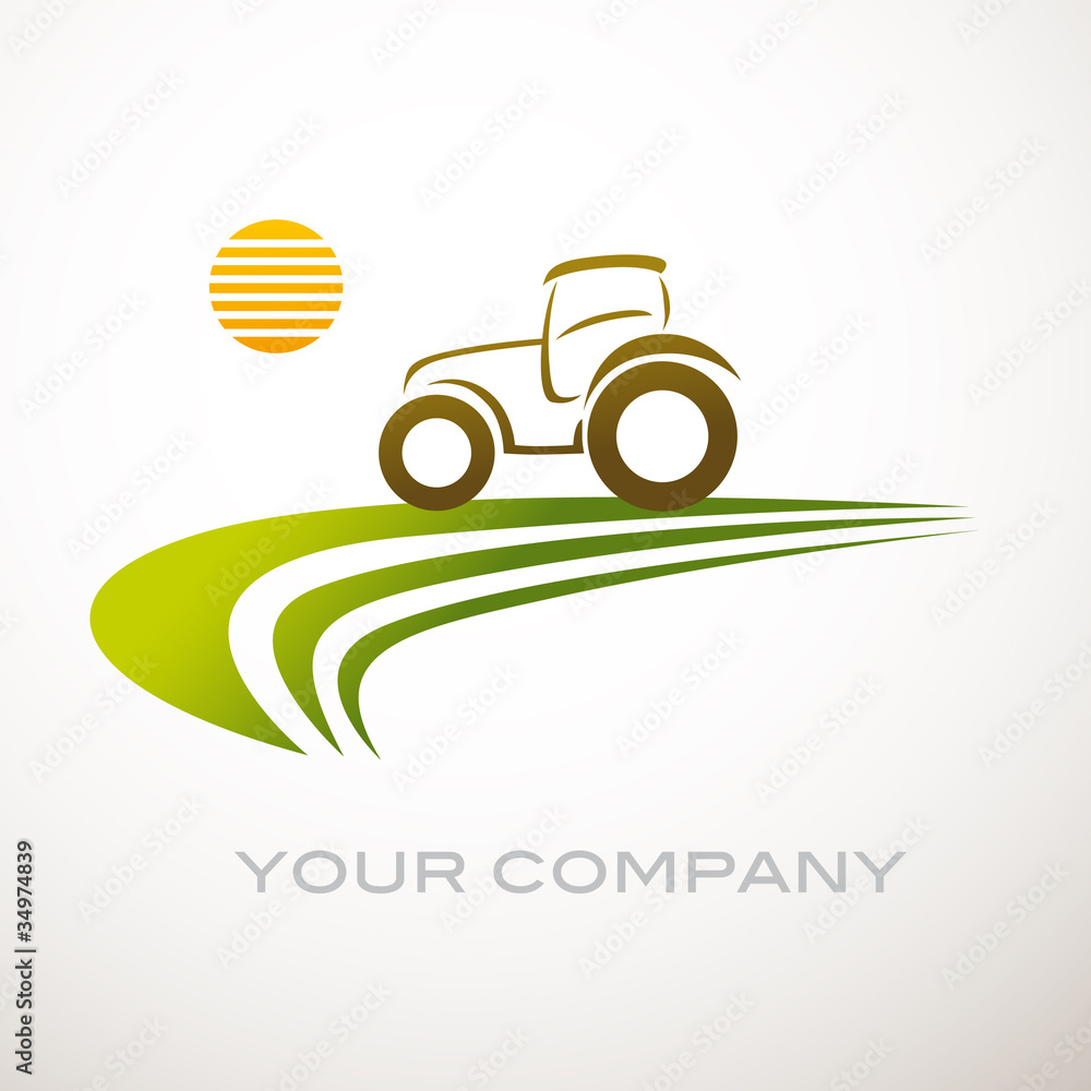 Naklejka premium logo tracteur, tracteur, agriculteur