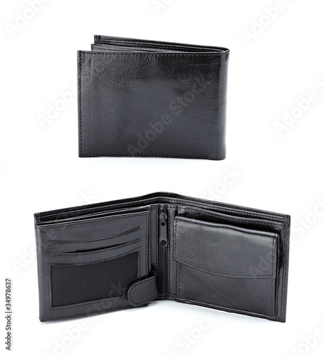 black leather wallet finance money