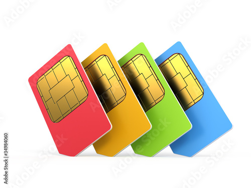 Fotografi sim cards isolated on white background