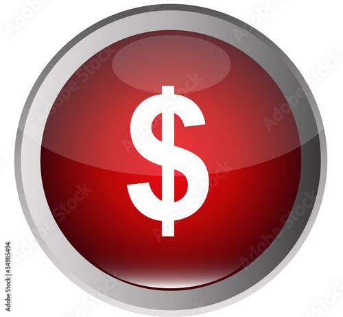 Red Glossy vector Button-US Dollar