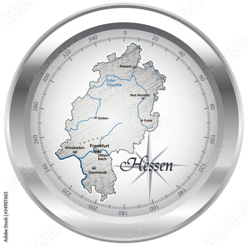 Hessen Kompass chrom in SVG