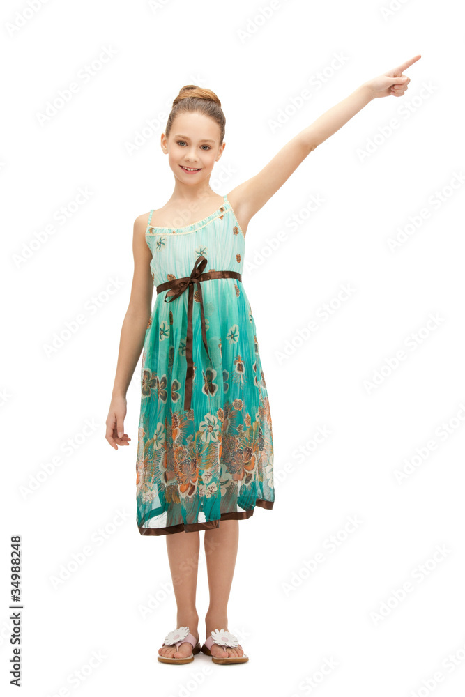 Fototapeta premium teenage girl pointing her finger