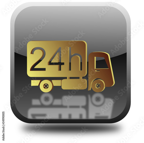 Delivery 24 hours glossy icon
