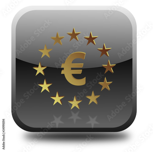 Euro symbol glossy icon