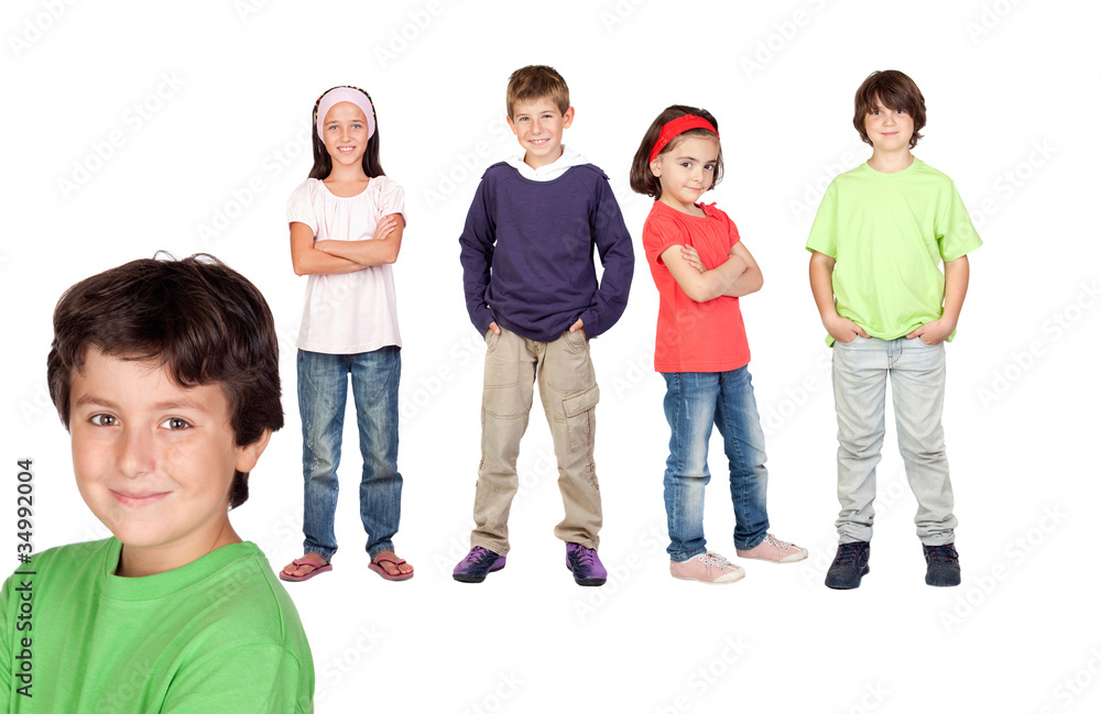 Fototapeta premium Beautiful boy and his friends