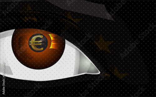 greedy eye with euro sign, background