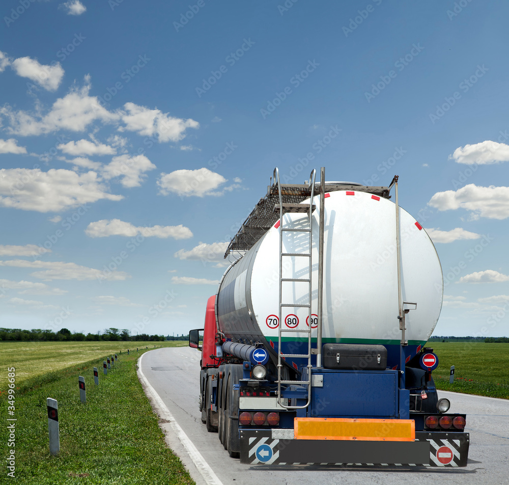 A Big Fuel Tanker Truck