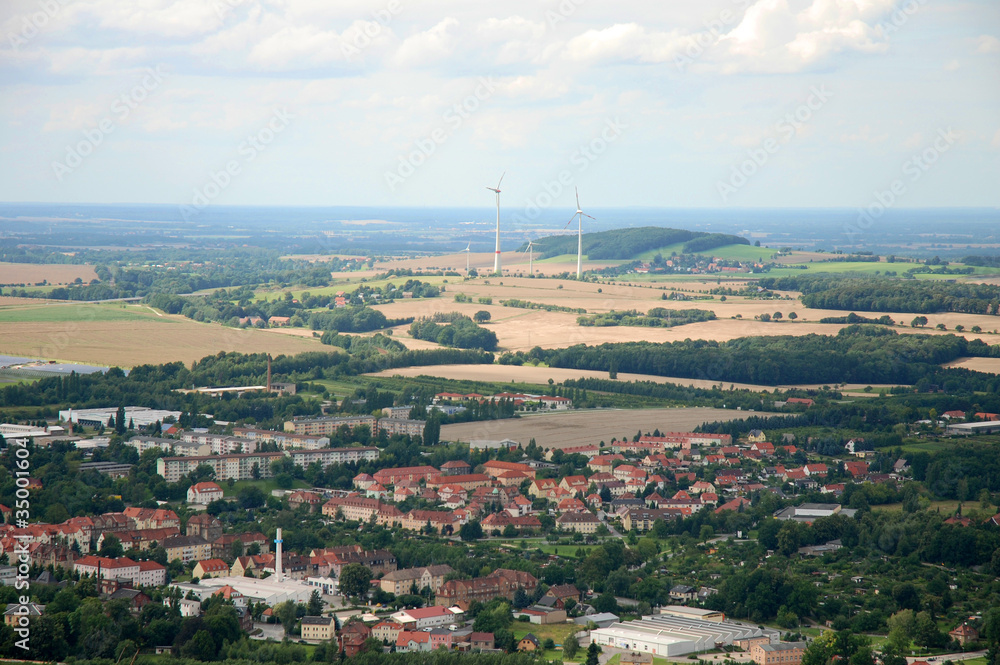 Oberlausitz, Blick auf Löbau, Landschaft - Panorama view to the Oberlausitz in Germany