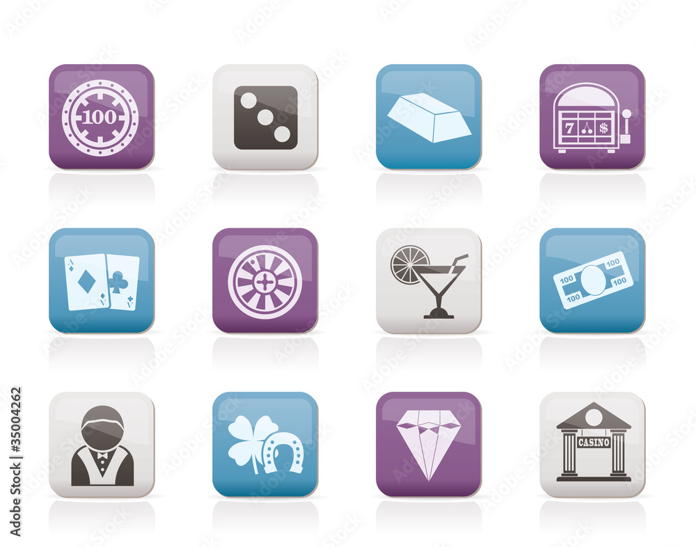 casino and gambling icons - vector icon set casino and gambling icons - vector icon set