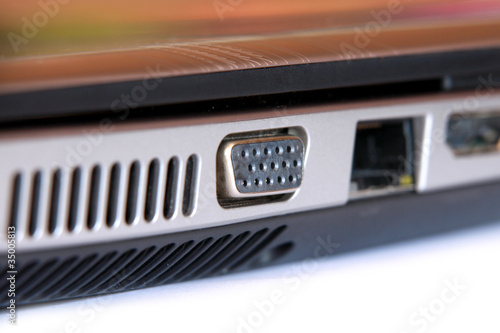 External monitor connector on sleek laptop