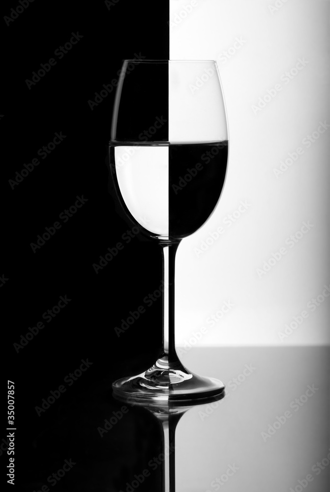 Black and white wine glass Black and white wine glass