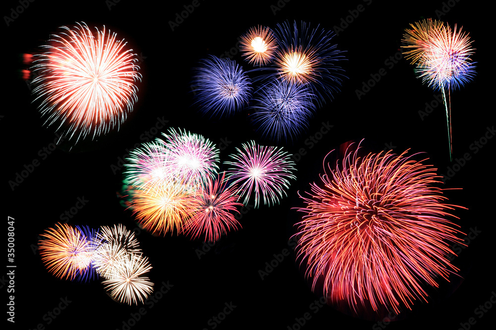 colorful fireworks on dark background 2