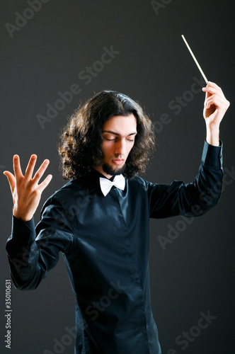 Music concept with passionate conductor