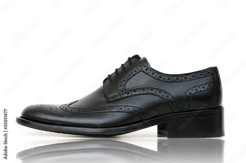Fashion concept with male shoes on white Fashion concept with male shoes on white