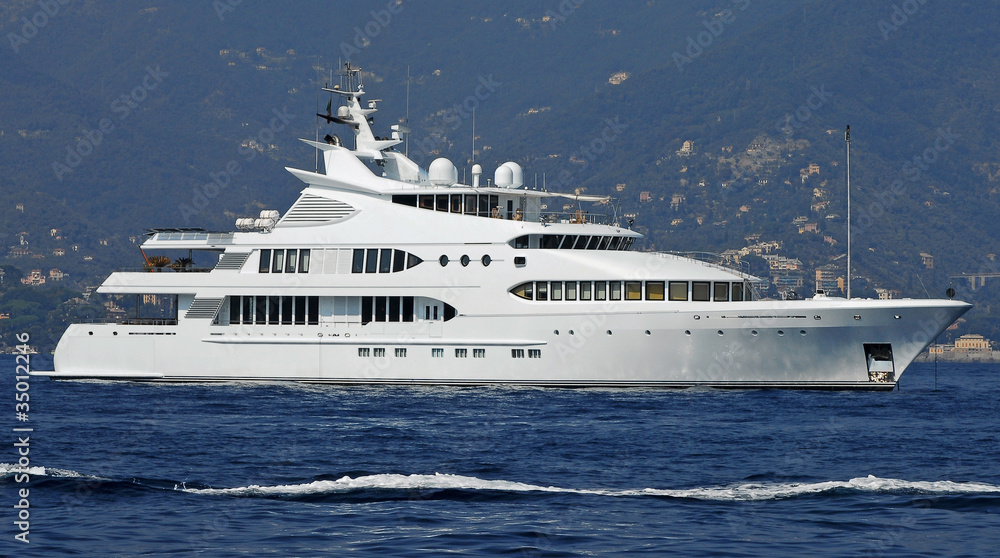 luxury boat at sea