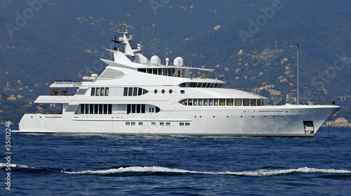 luxury boat at sea photo