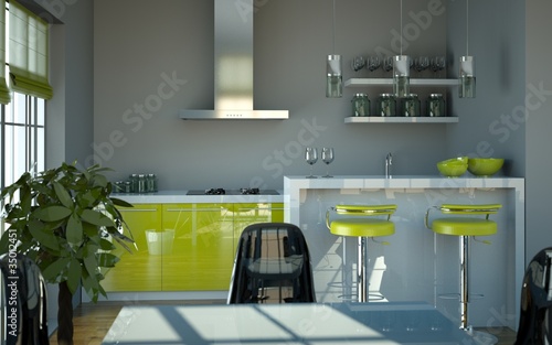 Wohndesign - Küche grün grau #35012451