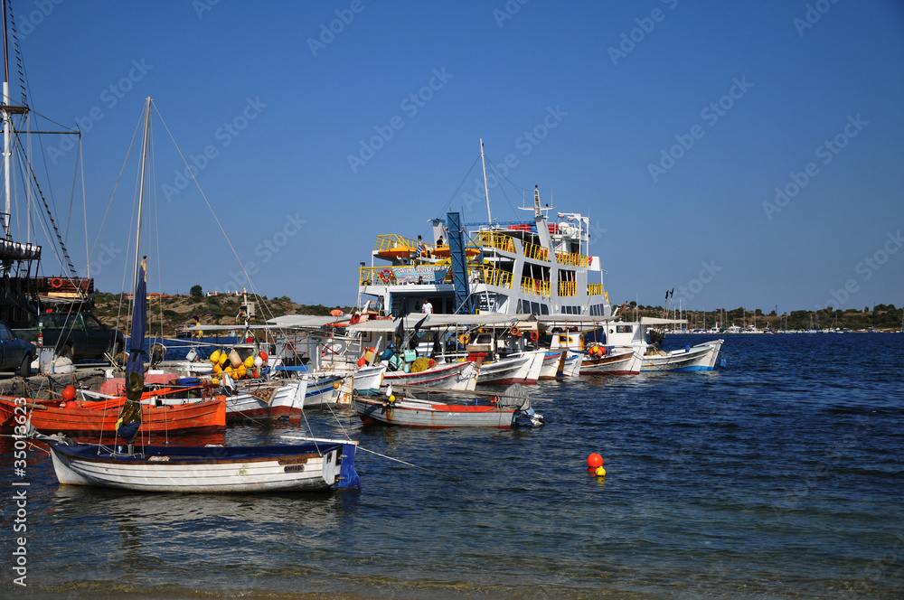 Colorful boats in the harbor