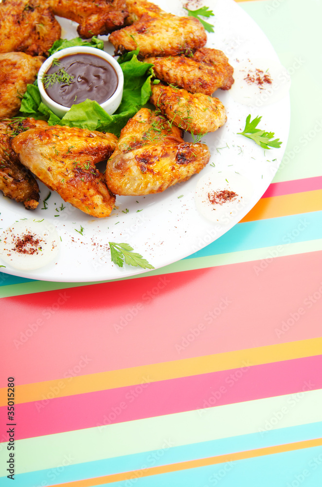 Chicken wings in the plate Chicken wings in the plate