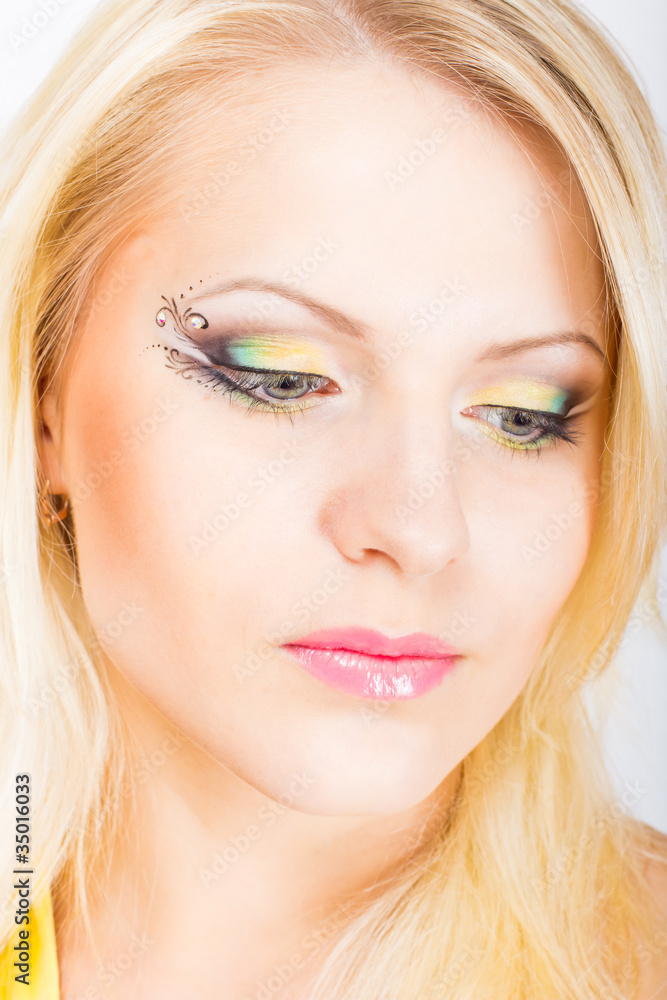Young beautiful blonde woman with stylish make-up Young beautiful blonde woman with stylish make-up