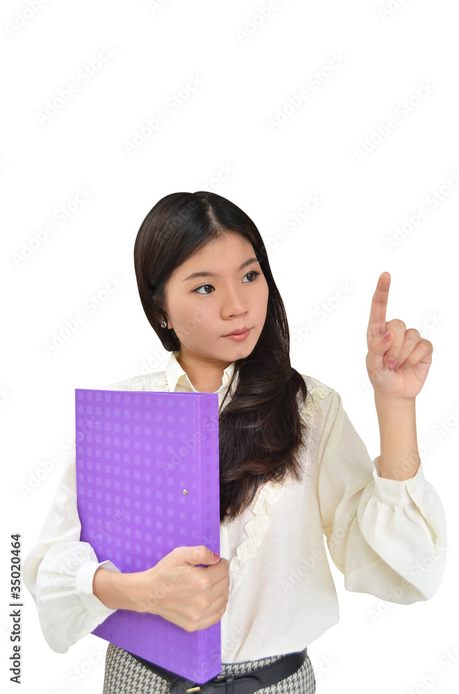 Business woman with document file Business woman with document file