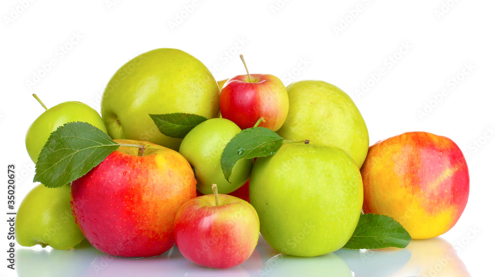 Group of fresh ripe apples isolated on white Group of fresh ripe apples isolated on white