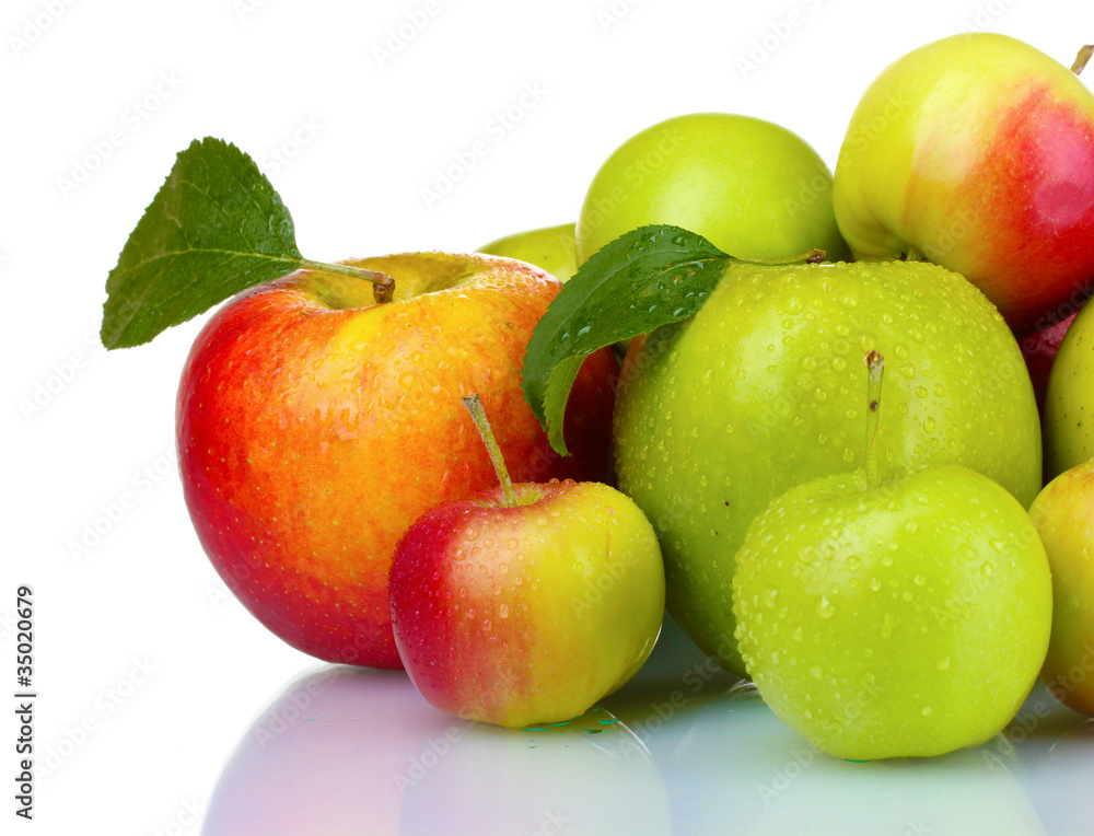 Many fresh ripe apples isolated on white Many fresh ripe apples isolated on white