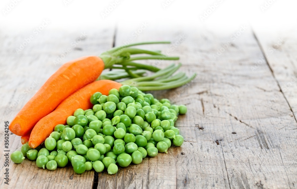 Carrots and green peas