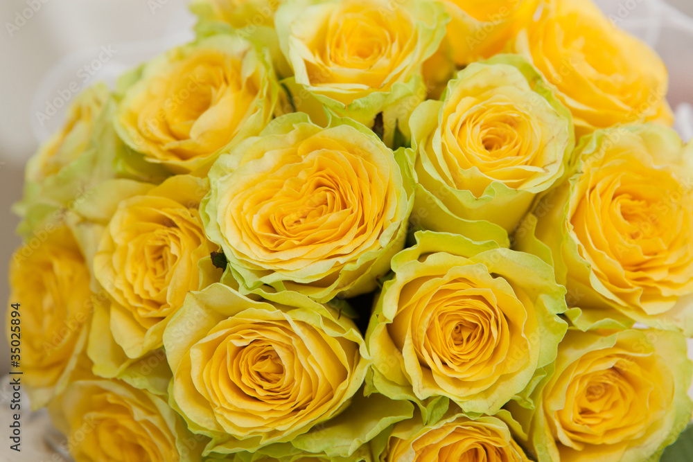 Bouquet from yellow roses close up. Bouquet from yellow roses close up.