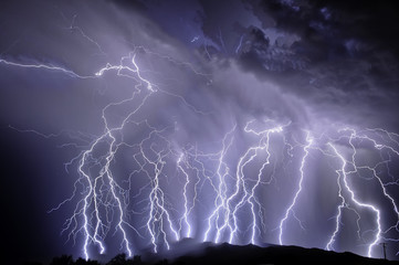 Keuken achterwand Onweer Bliksem boven Rincon bergen Arizona  © valdezrl