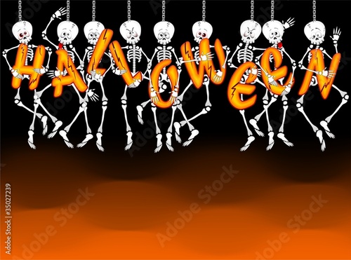 Halloween Scheletro Sfondo-Cartoon Skeleton Background