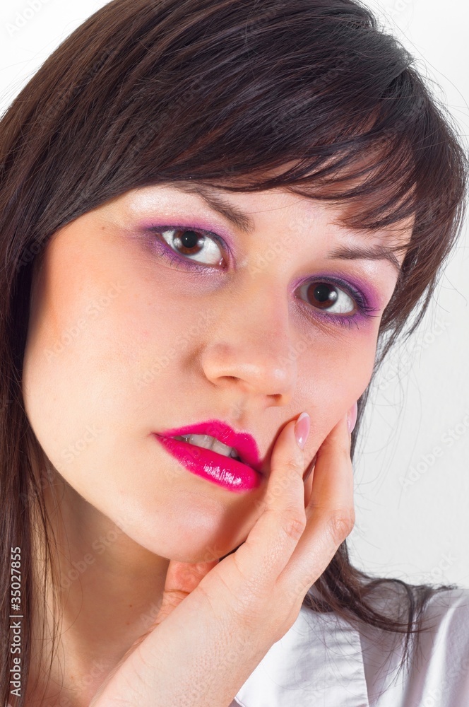 Beautiful young woman with attractive makeup Beautiful young woman with attractive makeup