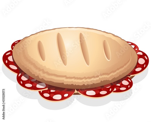 Pane e Salame-Bread and Salami-Vector
