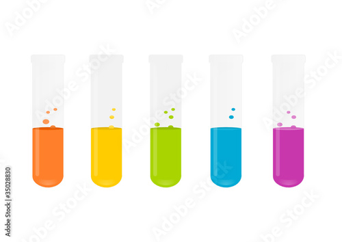 Fialette colorate, chimica. Colored chemistry vials.