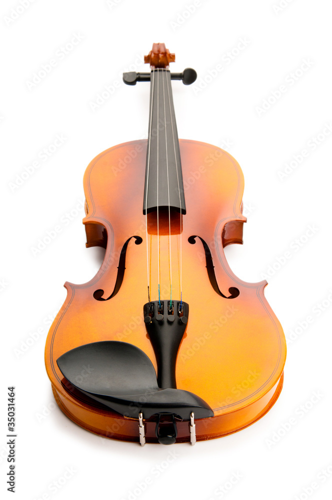 Naklejka premium Violin isolated on the white