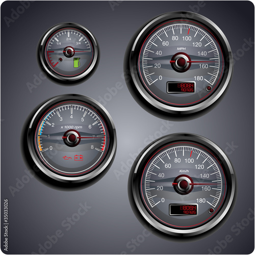 Illustrated car gauges