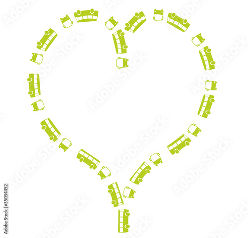 transport en commun forme de coeur