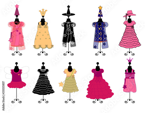 Dresses for girls. costumes vector