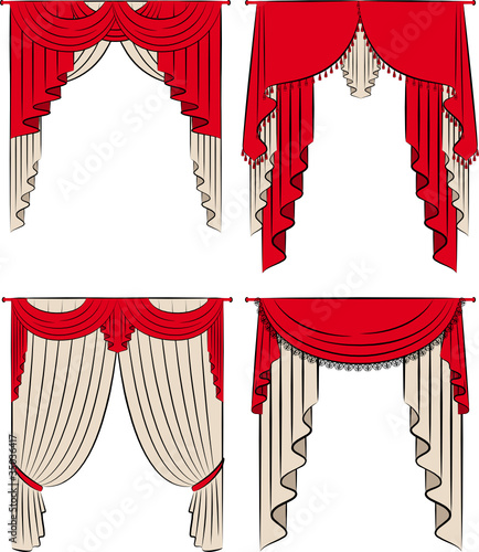 The vintage curtain. Vector