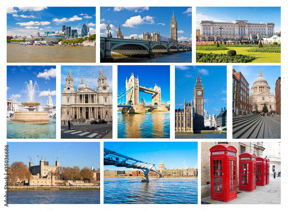 Obraz premium Collage of London landmarks
